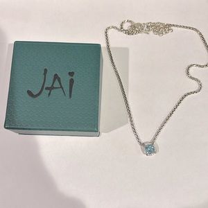 JAI Sterling Silver & 14K Cushion Cut Gemstone Necklace -QVC
